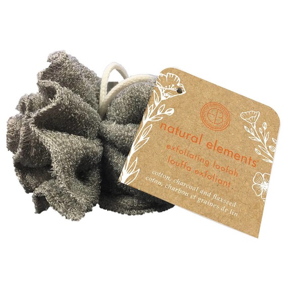 Natural Elements Charcoal & Flaxseed Exfoliating Loofah - Picture 1 of 1
